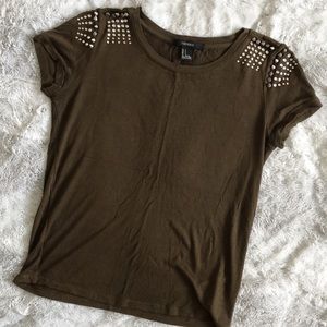 Spiked Shoulder T-Shirt